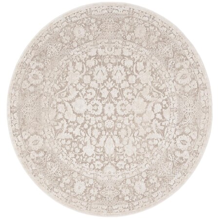 Safavieh 5 x 5 ft. Reflection 667A Power Loomed Round Area Rug; Beige & Cream RFT667A-5R